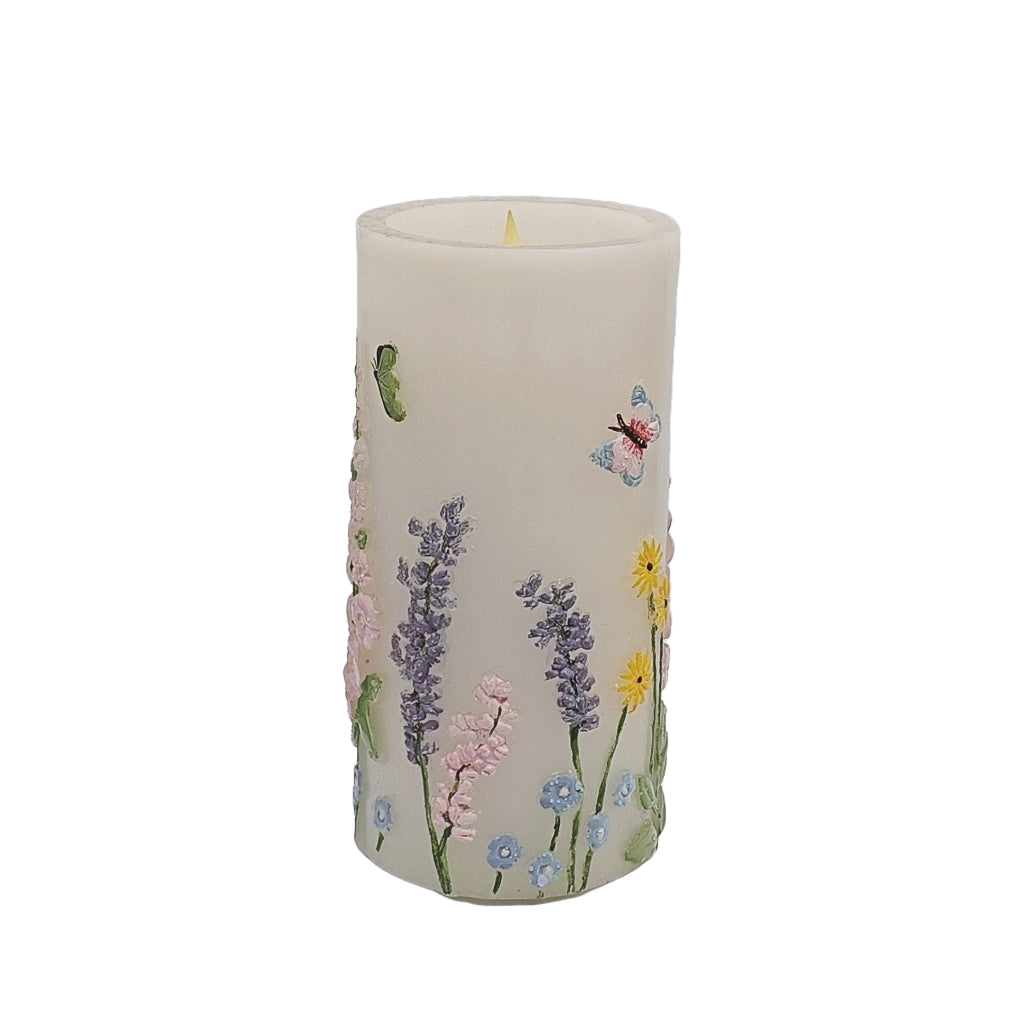 Hand-Painted LED Candle – Waterproof design, No open flames ,Perfect for Gardens & Cozy Home Ambiance