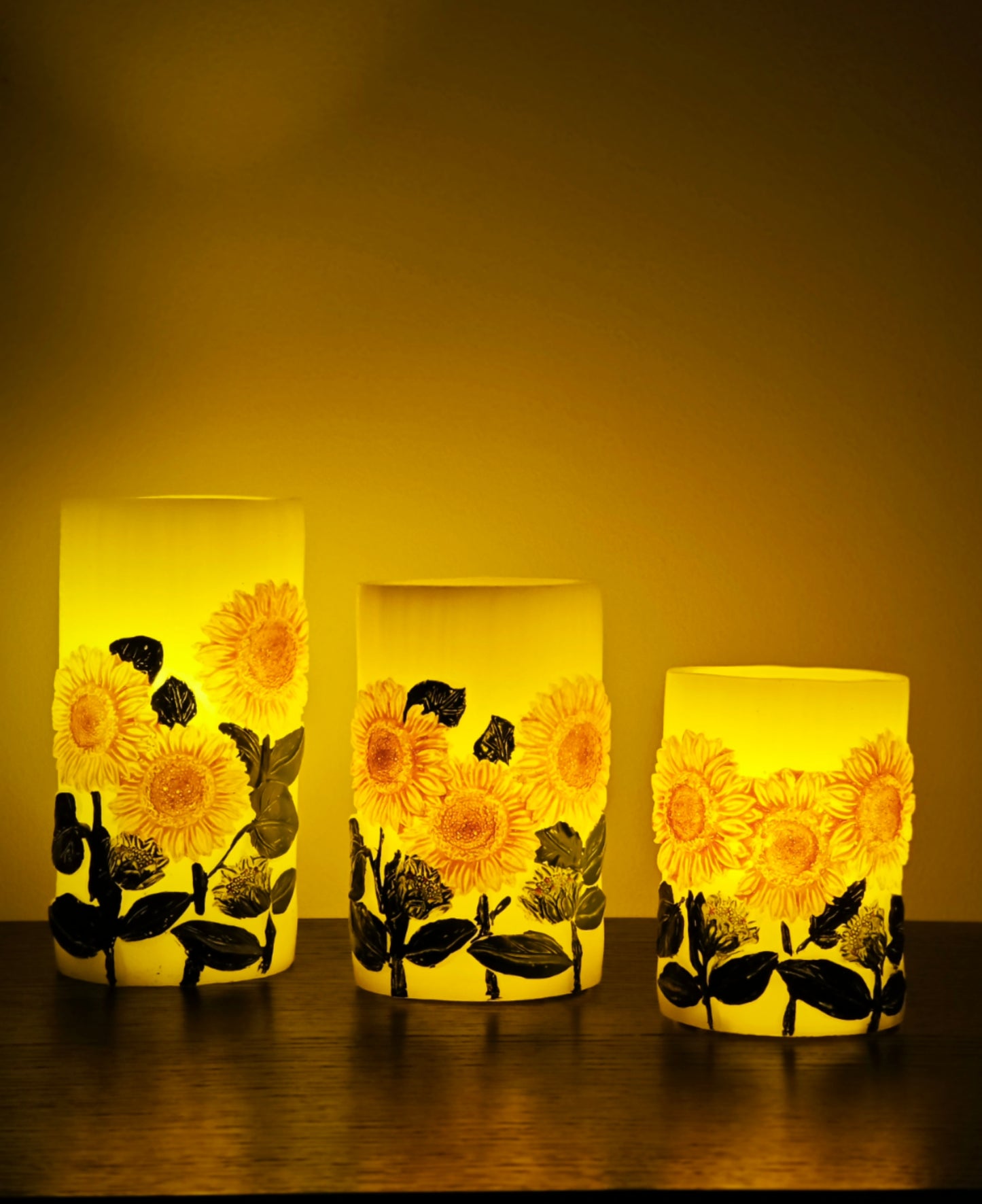 Handmade Sunflower LED Candle Lamp  Eco-Friendly & Safe for Kids