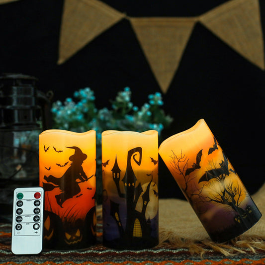 3pcs Halloween Atmosphere Candle - LED Candle Light